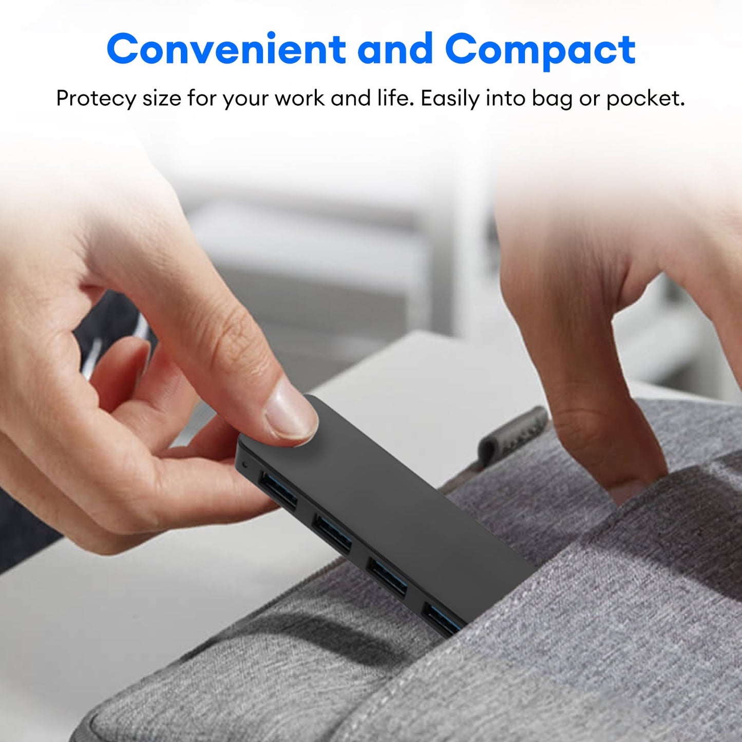 4-Port USB Hub,USB 3.0 Hub Splitter Ultra-Slim, Portable USB Adapter