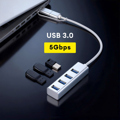 USB 3.0 Hub, 4 Ports USB A Splitter USB-hub Expander for Mouse, Keyboard, Flash Drive