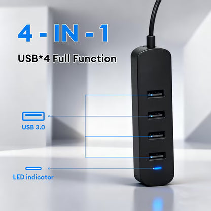 USB Hub, USB Splitter,Portable 4-Port Usb 2.0 Multiport Adapter – Cable ...