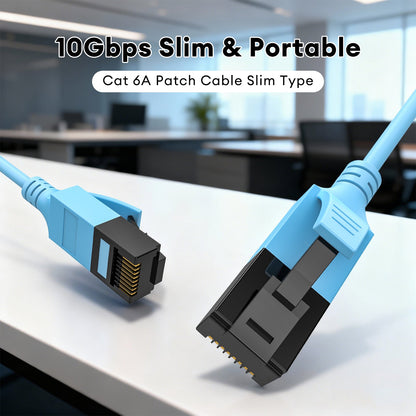CAT6a Ethernet Cable Slim 1 ft 6-Pack, High Speed 10Gbps 500MHz Network Cable