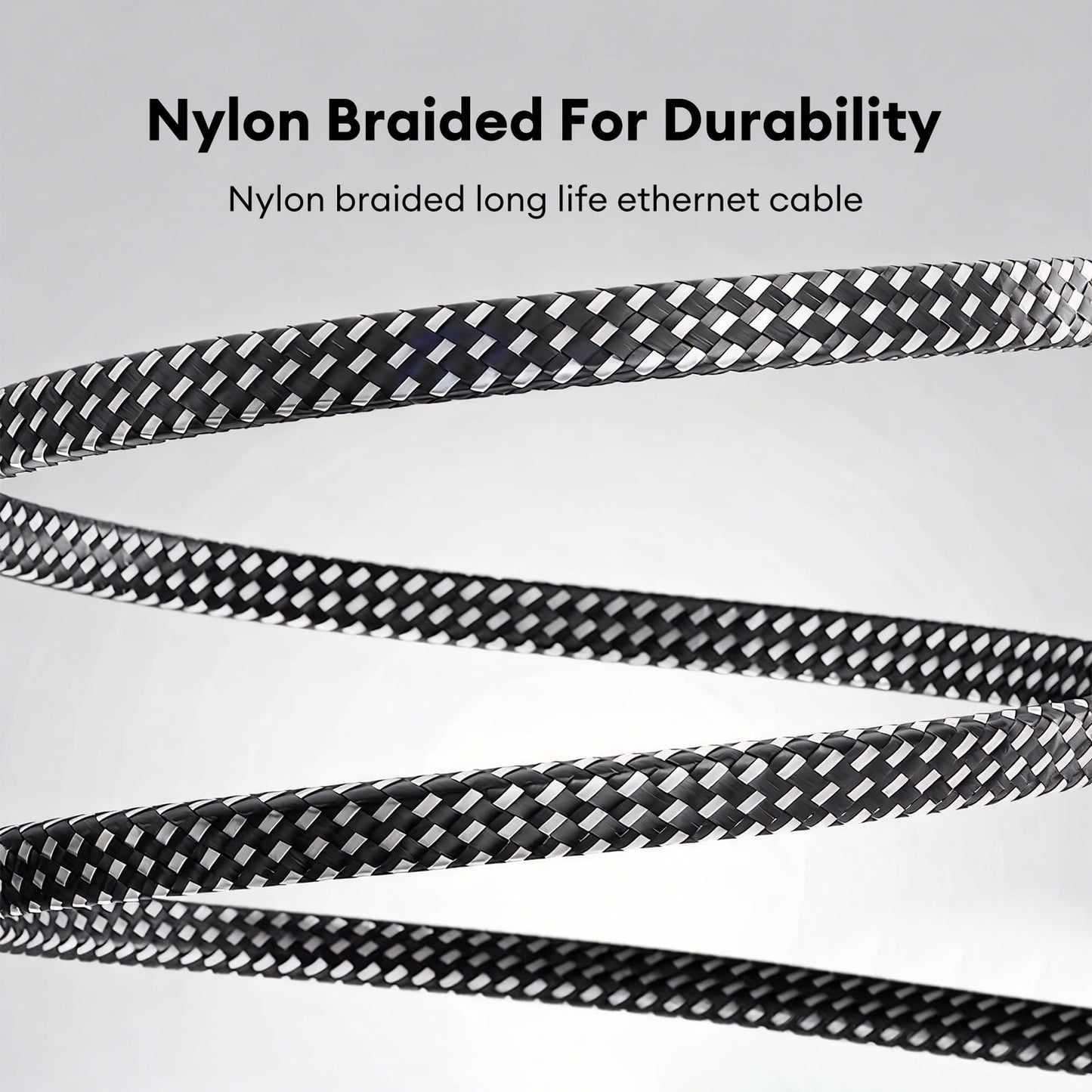 Cat8 Ethernet Cable 10ft, High Speed 40Gbps 2000Mhz Braided Gaming Internet Cable