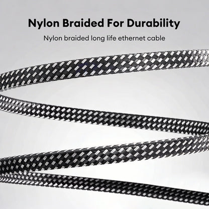 Cat8 Ethernet Cable 10ft, High Speed 40Gbps 2000Mhz Braided Gaming Internet Cable
