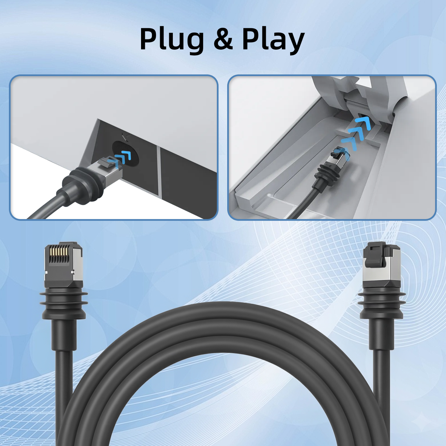 Starlink Cable Gen 3 6.5FT, High-Speed Satellite Ethernet Network Cable