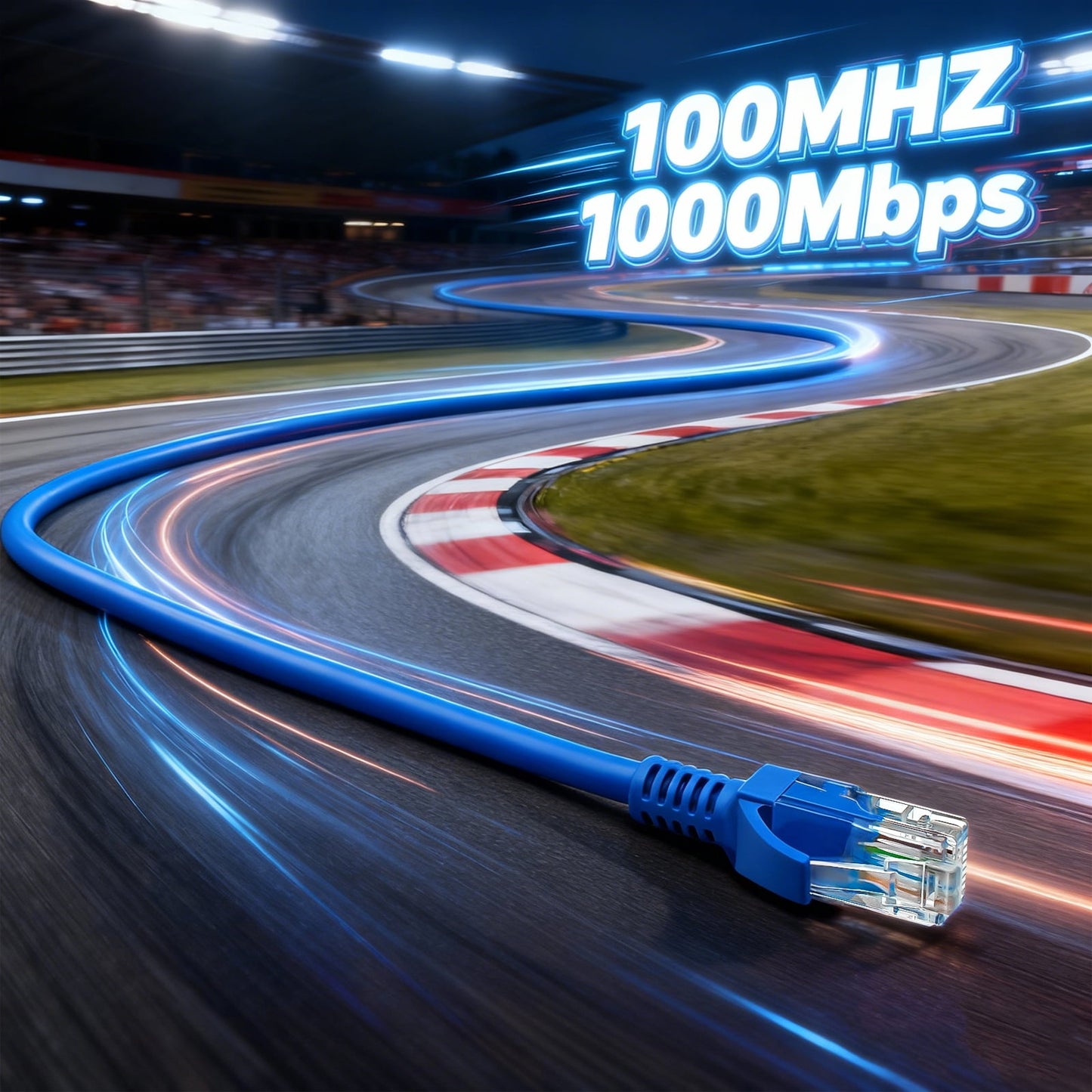 Cat5E Ethernet Cable 3ft Blue, High-speed Gaming LAN Cord