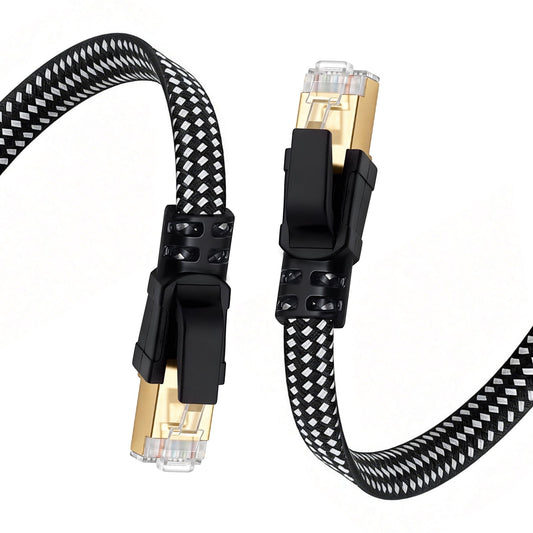 Cat8 Ethernet Cable 10ft, High Speed 40Gbps 2000Mhz Braided Gaming Internet Cable
