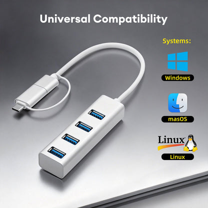 USB 3.0 Hub, 4 Ports USB A Splitter USB-hub Expander for Mouse, Keyboard, Flash Drive