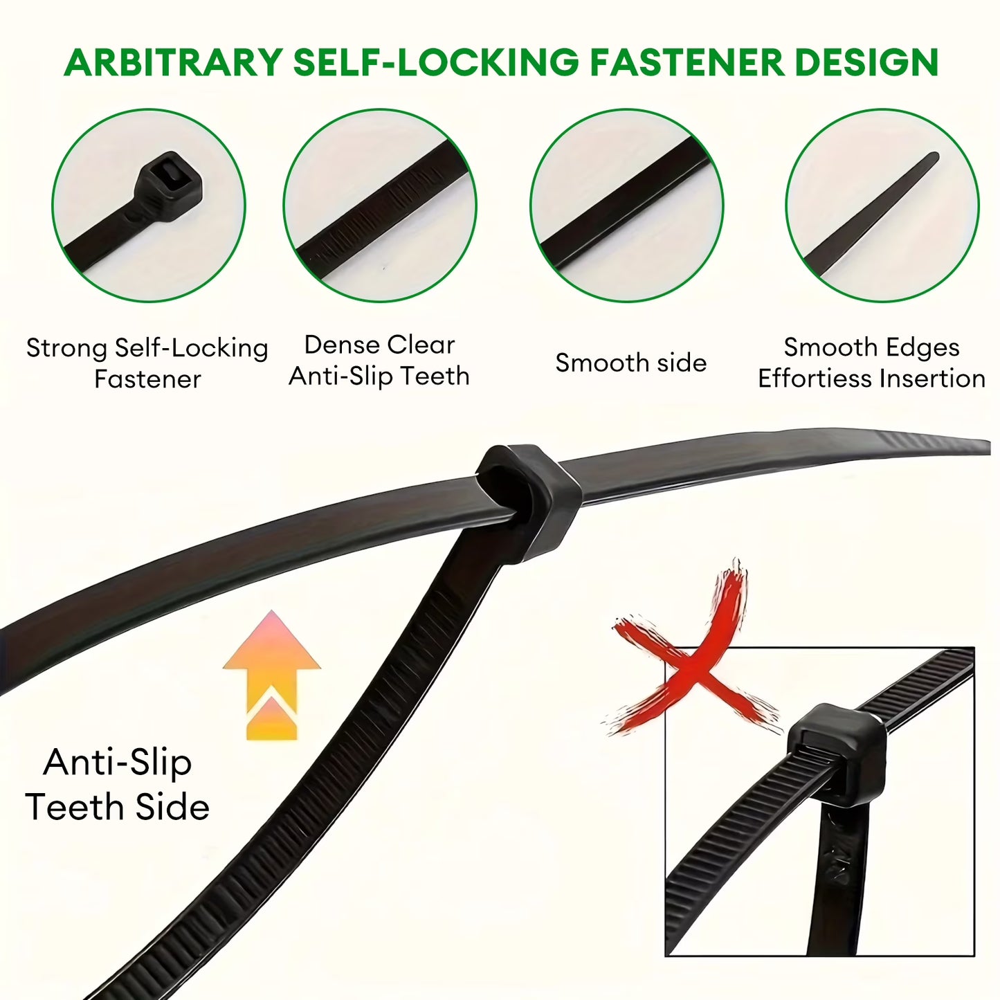 Zip Ties Assorted Size,4+6+8+12 Inch Double Sided Toothed,400 Pack