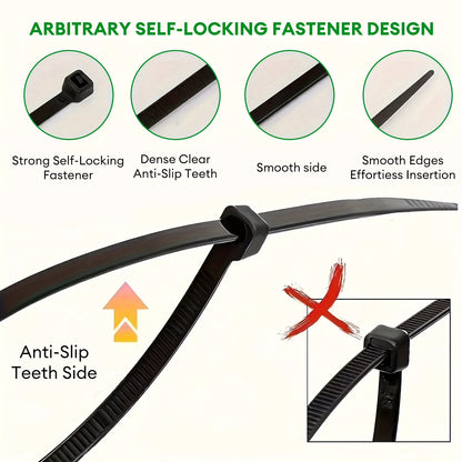 Zip Ties Assorted Size,4+6+8+12 Inch Double Sided Toothed,400 Pack